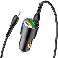 Зарядний пристрій HOCO N26 2xType-C, USB-A Black (6931474765192) Diawest