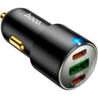 Зарядний пристрій HOCO N26 2xType-C, USB-A Black (6931474765192) Diawest