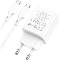 Зарядний пристрій BOROFONE BA69A charger set (Type-C to Type-C) White (BA69ACCW) Diawest