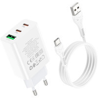 Зарядний пристрій HOCO C99A charger set (Type-C) White (6931474767585) Diawest