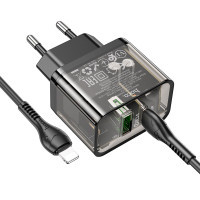 Зарядний пристрій HOCO N34 Dazzling dual-port Black (6931474799173) Diawest