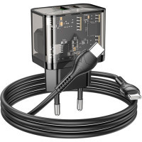 Зарядний пристрій HOCO N34 Dazzling dual-port Black (6931474799180) Diawest