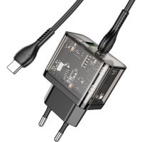 Зарядний пристрій HOCO N34 Dazzling dual-port Black (6931474799180) Diawest