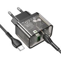Зарядний пристрій HOCO N34 Dazzling dual-port Black (6931474799180) Diawest