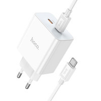Зарядний пристрій HOCO C108A charger set(C to C) White (6931474784452) Diawest
