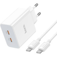 Зарядний пристрій HOCO C108A charger set(C to C) White (6931474784452) Diawest