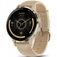 Смарт-годинник Garmin Venu 3S, Fr. Gray + Soft Gold, Leather, GPS (010-02785-55) Diawest