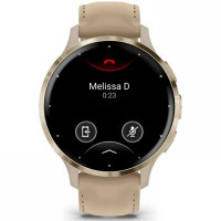 Смарт-годинник Garmin Venu 3S, Fr. Gray + Soft Gold, Leather, GPS (010-02785-55) Diawest