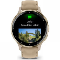 Смарт-годинник Garmin Venu 3S, Fr. Gray + Soft Gold, Leather, GPS (010-02785-55) Diawest