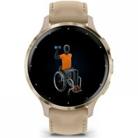 Смарт-годинник Garmin Venu 3S, Fr. Gray + Soft Gold, Leather, GPS (010-02785-55) Diawest