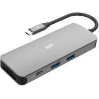 Концентратор Silicon Power USB-C 8-in-1 SR30 Silver Aluminum (SPU3C08DOCSR300G) Diawest