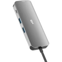 Концентратор Silicon Power USB-C 8-in-1 SR30 Silver Aluminum (SPU3C08DOCSR300G) Diawest