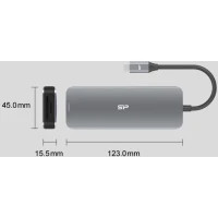 Концентратор Silicon Power USB-C 8-in-1 SR30 Silver Aluminum (SPU3C08DOCSR300G) Diawest