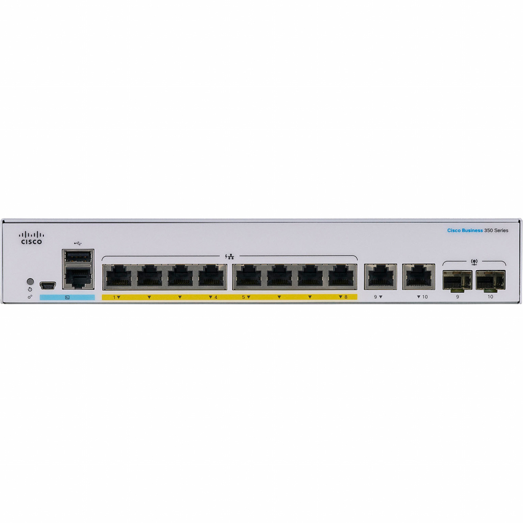 Комутатор мережевий Cisco CBS350-8P-E-2G-EU Diawest