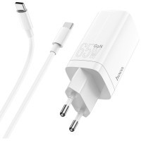 Зарядний пристрій HOCO N16 Scenery 65W three-port (2C1A) charger set(C to C) White (6931474747723) Diawest