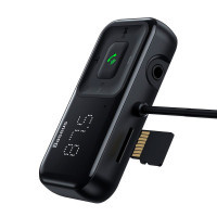 FM модулятор Baseus T Shaped S-16 2 х USB Type-A, microSD, AUX Black (CCMT000201) Diawest