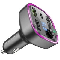 FM модулятор BOROFONE BC48 Broad 2 USB, USB Type-C Black (BC48B) Diawest