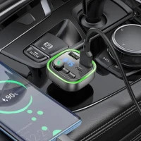 FM модулятор BOROFONE BC48 Broad 2 USB, USB Type-C Black (BC48B) Diawest