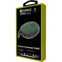 Батарея універсальна Sandberg 10000mAh, Survivor, USB*2, міні-компас, міні-ліхтарик (420-60) Diawest