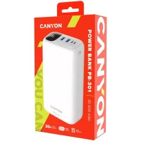 Батарея універсальна Canyon PB-301 30000mAh PD/20W, QC/3.0 (CNE-CPB301W) Diawest