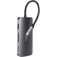 Концентратор Media-Tech USB3.1 Type-C to HDMI/USB 3.0x3/RJ45/SD/MicroSD/PD 100W Hub Pro 8-in-1 (MT5044) Diawest