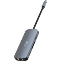 Концентратор Media-Tech USB3.1 Type-C to HDMI/USB 3.0x3/RJ45/SD/MicroSD/PD 100W Hub Pro 8-in-1 (MT5044) Diawest