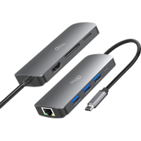 Концентратор Media-Tech USB3.1 Type-C to HDMI/USB 3.0x3/RJ45/SD/MicroSD/PD 100W Hub Pro 8-in-1 (MT5044) Diawest