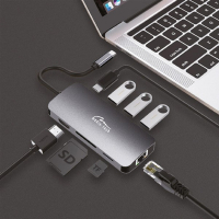 Концентратор Media-Tech USB3.1 Type-C to HDMI/USB 3.0x3/RJ45/SD/MicroSD/PD 100W Hub Pro 8-in-1 (MT5044) Diawest
