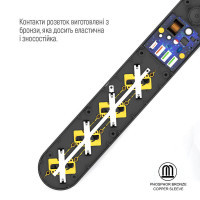 Мережевий фільтр живлення ColorWay CW-CHE44PDB, 4 розетки/4USB 2M (CW-CHE44PDB) Diawest