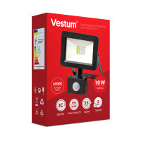 Прожектор Vestum LED з датчиком руху 10W 1000Лм 6500K 175-250V IP65 (1-VS-3009) Diawest