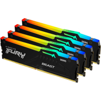 Модуль пам'яті для комп'ютера DDR5 128GB (4x32GB) 5600 MHz Beast RGB XMP Kingston Fury (ex.HyperX) (KF556C40BBAK4-128) Diawest