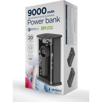 Батарея універсальна Gembird 9000mAh, QC3.0, Transparent (PB09-TQC3-01) Diawest