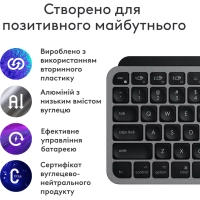 Клавіатура Logitech MX Keys Mini для MAC Wireless UA Space Grey (920-012652) Diawest
