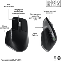 Клавіатура Logitech MX Keys S Combo для MAC Bluetooth/Wireles UA Space Grey (920-012845) Diawest