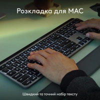 Клавіатура Logitech MX Keys S Combo для MAC Bluetooth/Wireles UA Space Grey (920-012845) Diawest