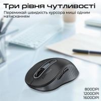 Мишка Promate Ken Wireless/Bluetooth Black (ken.black) Diawest
