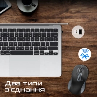 Мишка Promate Ken Wireless/Bluetooth Black (ken.black) Diawest