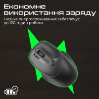 Мишка Promate UniGlide Wireless Black (uniglide.black) Diawest