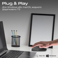 Мишка Promate UniGlide Wireless Black (uniglide.black) Diawest