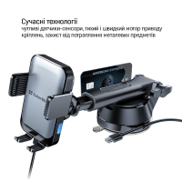 Універсальний автотримач ColorWay AutoSense Car Wireless Charger 2 (Dashboard+Air Vent) 15W (CW-CHAW040Q-BK) Diawest