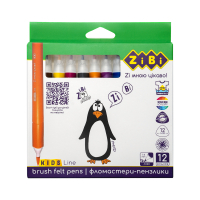 Фломастери ZiBi KIDS Line JUMBO брашеві 12 кольорів (ZB.2822) Diawest