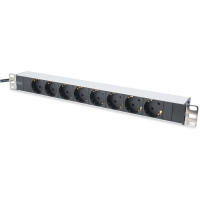 Силовий блок 1U, 8xSchuko, 16A, 250V, вилка Schuko Zpas (DN-95401) Diawest