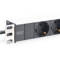 Силовий блок 1U, 8xSchuko, 16A, 250V, вилка Schuko Zpas (DN-95401) Diawest