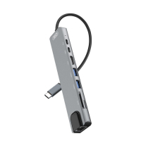 Порт-реплікатор XO 8-in-1 Dock USB-C (USB/USB-C PD/HDMI 4K/SD/TF/RJ45) (XO-HUB003SL) Diawest