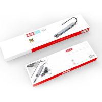 Порт-реплікатор XO 8-in-1 Dock USB-C (USB/USB-C PD/HDMI 4K/SD/TF/RJ45) (XO-HUB003SL) Diawest