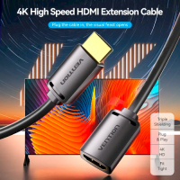 Кабель мультимедійний HDMI M to HDMI F 2.0m V2.0 4K 60Hz PVC Vention (AHCBH) Diawest