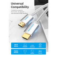 Кабель мультимедійний HDMI to HDMI 2.0m V2.0 4K 60Hz Silver Metal Type Vention (AABIH) Diawest