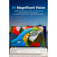 Кабель мультимедійний HDMI to HDMI 2.0m V2.1 8K 60Hz Silver Metal Type Vention (ALCIH) Diawest