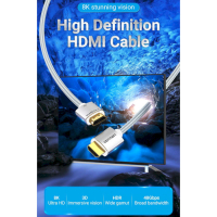 Кабель мультимедійний HDMI to HDMI 2.0m V2.1 8K 60Hz Silver Metal Type Vention (ALCIH) Diawest