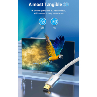 Кабель мультимедійний HDMI to HDMI 3.0m V2.0 4K 60Hz Silver Metal Type Vention (AABII) Diawest
